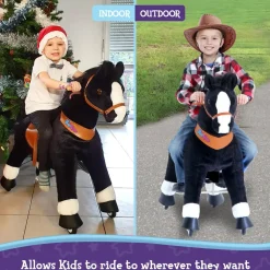 Best PonyCycle Rid Selv - Hest, sort m. hvid blis, Medium