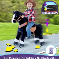 Best PonyCycle Rid Selv - Hest, sort m. hvid blis, Medium