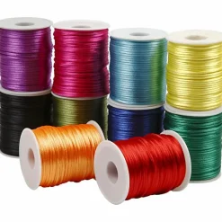 Creativ Company Satinsnor Ø2 mm, 50 m - Stærke farver, 10 stk