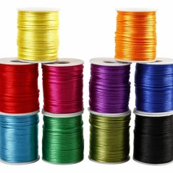 Creativ Company Satinsnor Ø2 mm, 50 m - Stærke farver, 10 stk