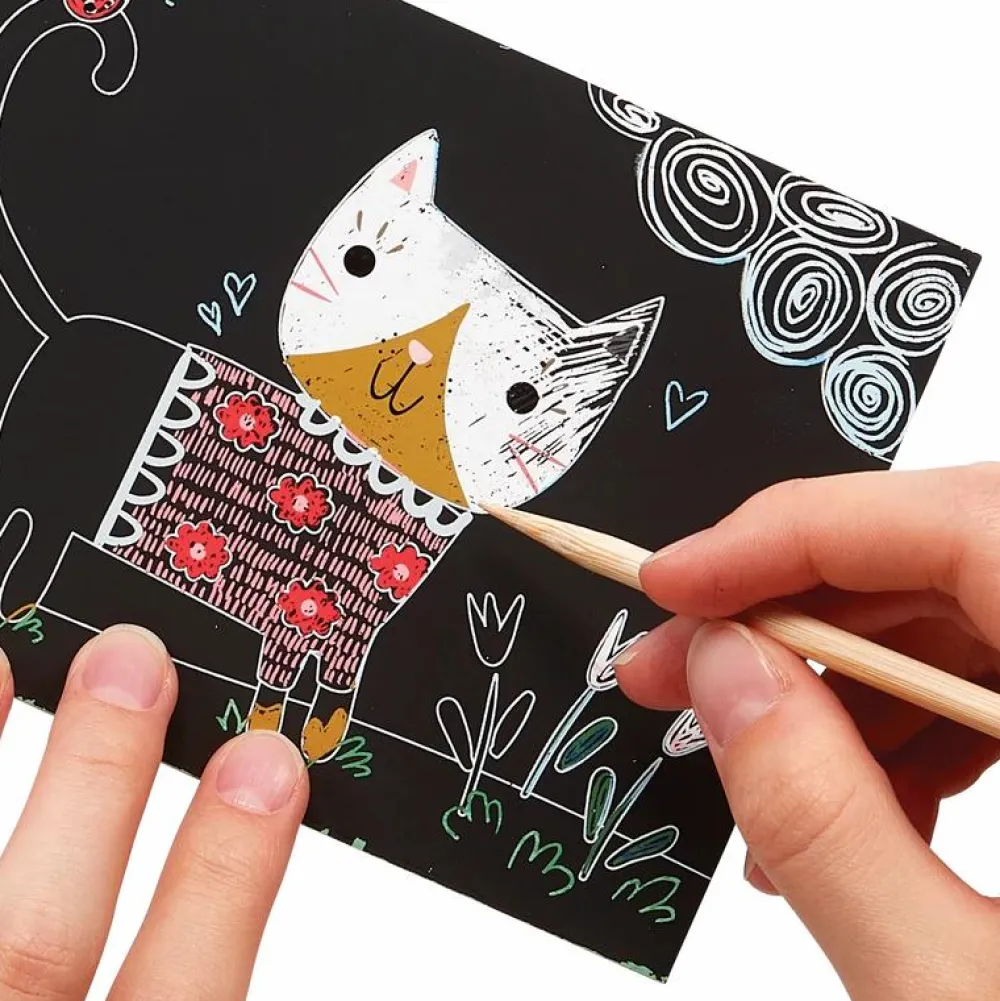 New OOLY Scratch & Scribble, mini - Søde katte