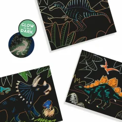 Sale SES Creative Scratch kort - Glow in the dark dinosaurer