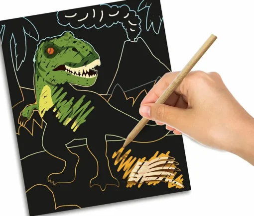 Sale SES Creative Scratch kort - Glow in the dark dinosaurer