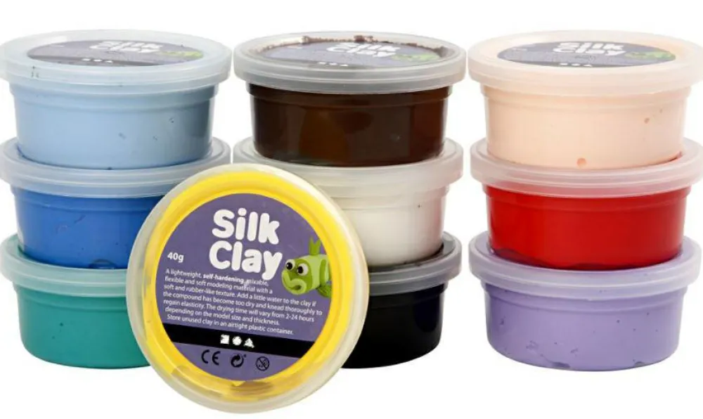 Creativ Company Silk Clay 10 x 40 gr. - Basisfarver