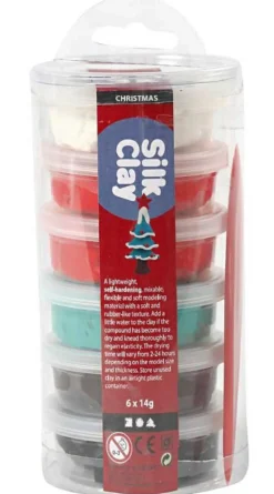 New Creativ Company Silk Clay 6 x 14 gr. - Julefarver