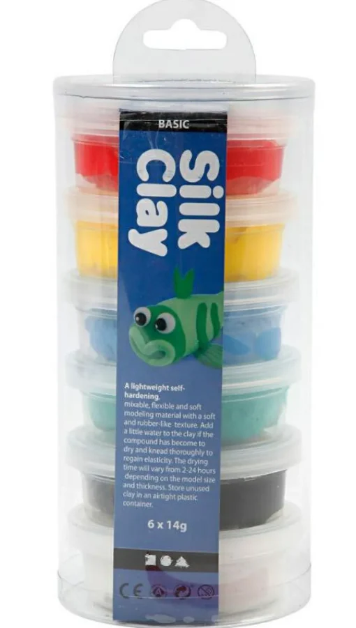 Sale Creativ Company Silk Clay 6 x14 gr. - Basisfarver