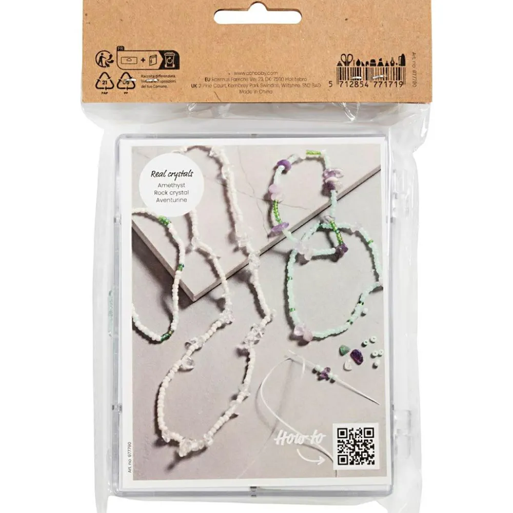 Online Creativ Company Smykke startsæt - Krystaller, grøn/lilla/hvid