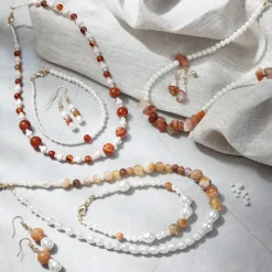 Creativ Company Smykke startsæt - Krystaller, beige/brun/sort