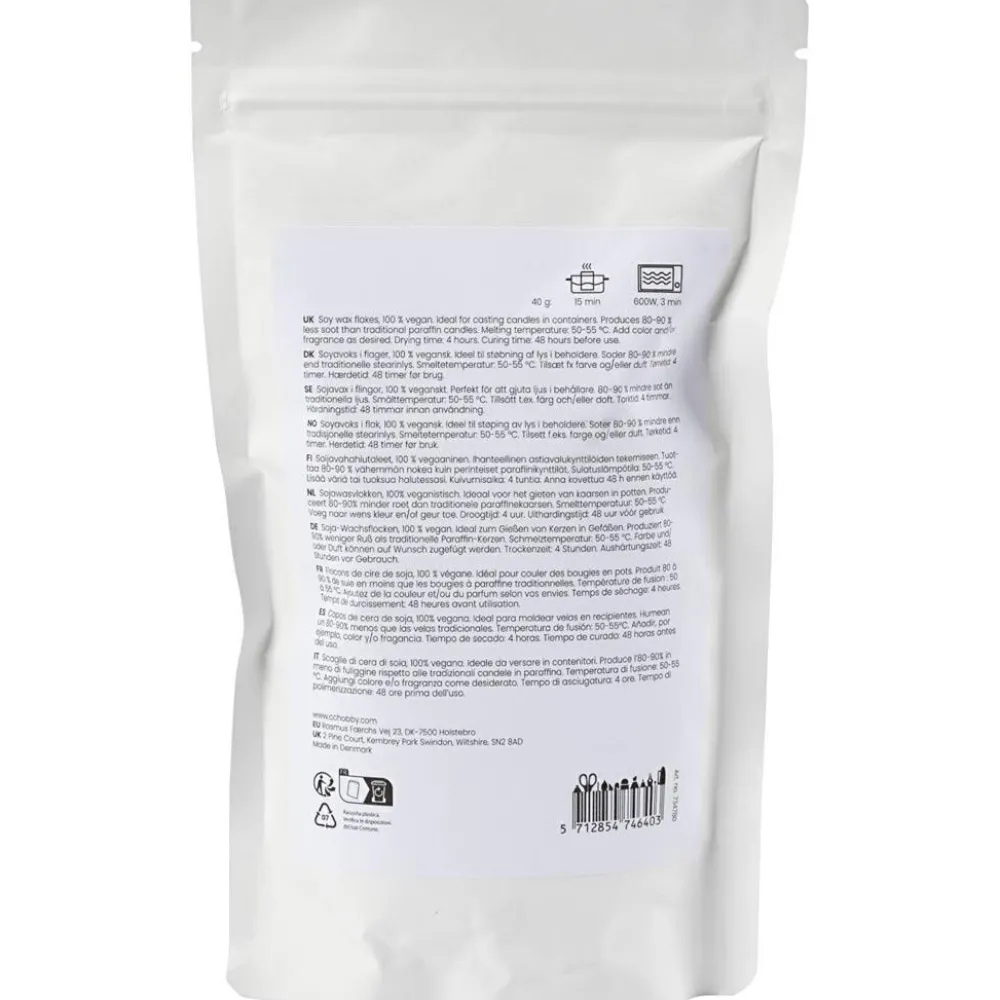 Creativ Company Soyavoks til lys i beholdere - Creme, 250 gr.