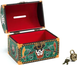 Hot Djeco Sparebøsse - Kiste med pirater og hængelås