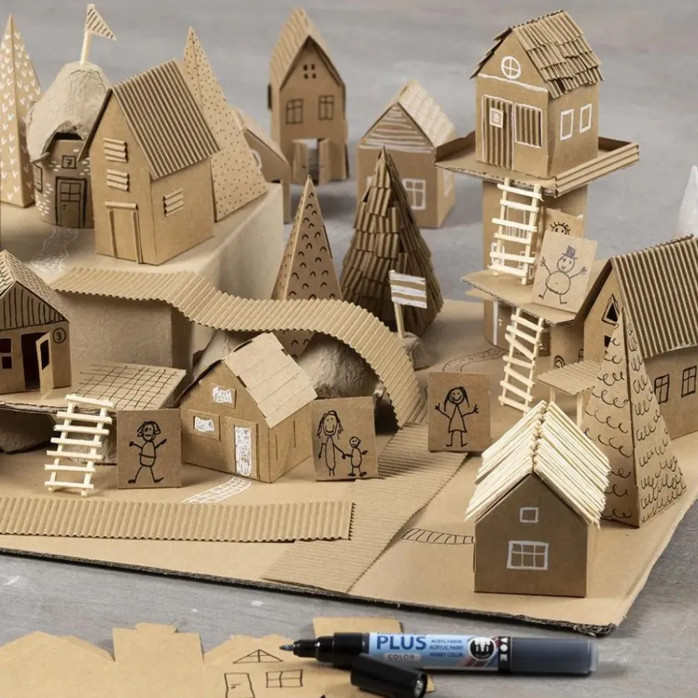 Creativ Company Sæt m. udstansede huse og træer, 24 stk