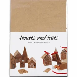Creativ Company Sæt m. udstansede huse og træer, 24 stk