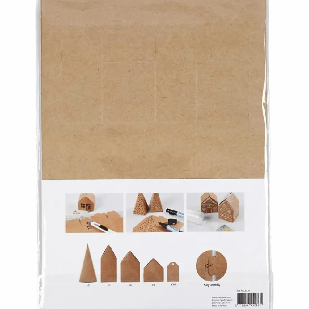 Creativ Company Sæt m. udstansede huse og træer, 24 stk