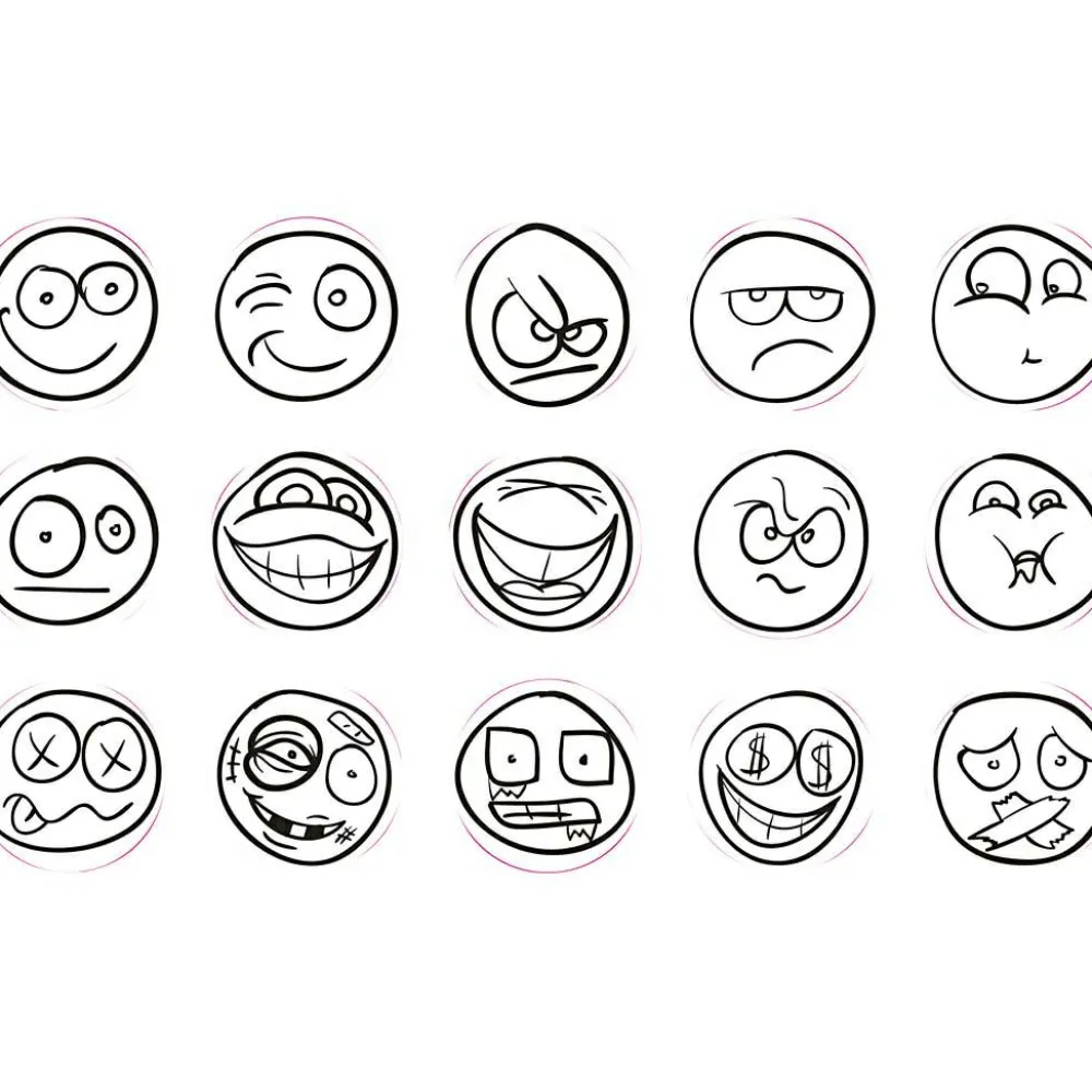 Sale Creativ Company Stempelsæt - Smiley, 15 stk