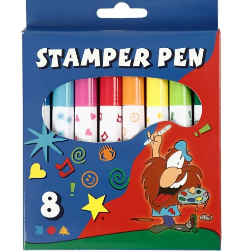 Hot Creativ Company Stempeltusser - Ass. farver, 8 stk