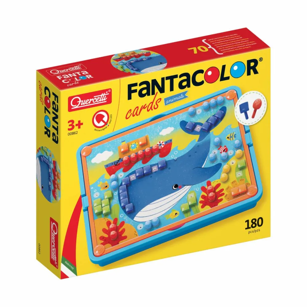 Clearance Quercetti Stiftmosaik - FantaColor m. dyr, 180 stk