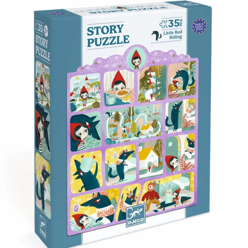 Outlet Djeco Story puslespil m. 35 brikker - Rødhætte