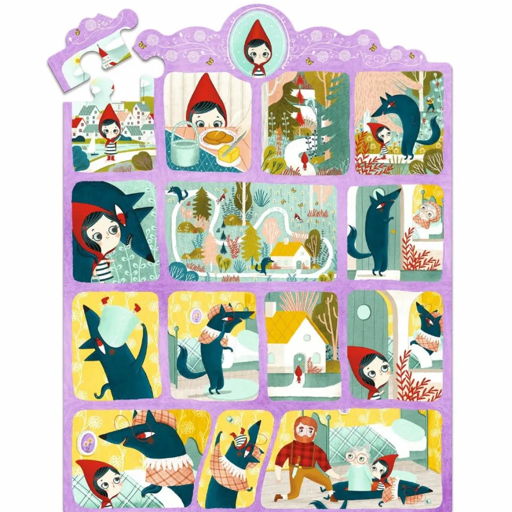Outlet Djeco Story puslespil m. 35 brikker - Rødhætte
