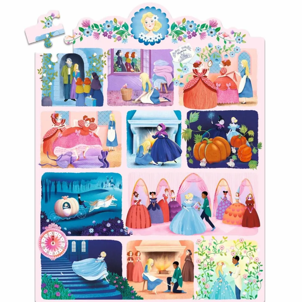 Clearance Djeco Story puslespil m. 54 brikker - Askepot