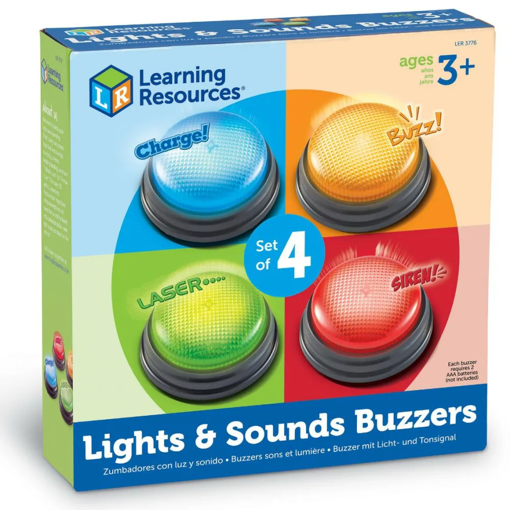 Outlet Learning Resources Svarknap m. lys og lyd, 4 stk