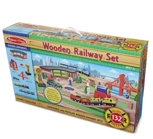 Hot Melissa & Doug Togbanesæt i træ | 132 dele