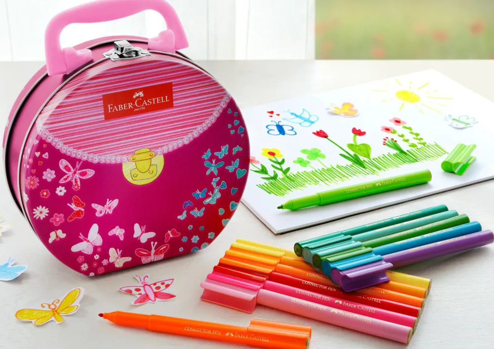 Sale Faber-Castell Tusser - Connector i kuffert-håndtaske, 33 stk