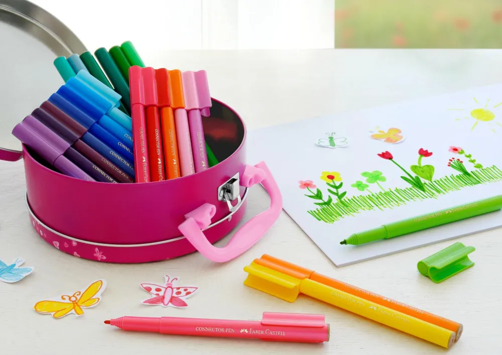 Sale Faber-Castell Tusser - Connector i kuffert-håndtaske, 33 stk