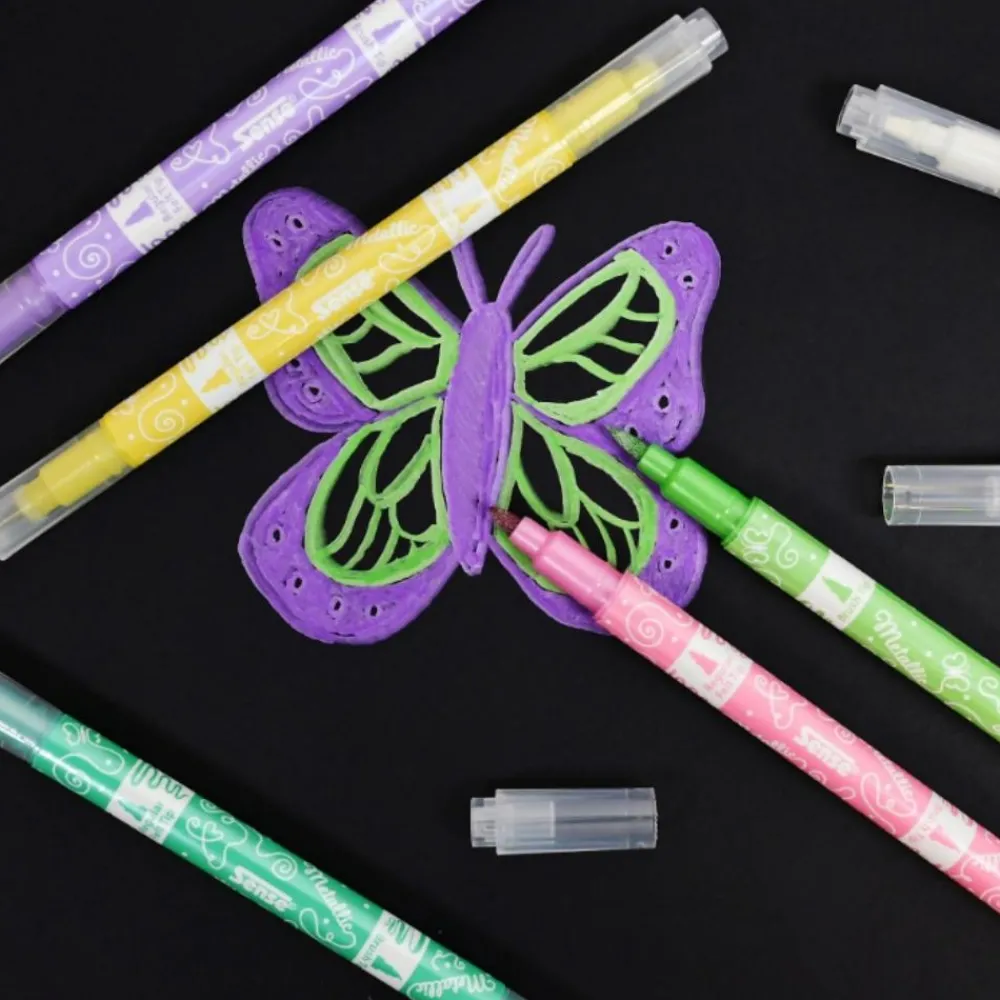 Hot Twin Markers - Metallic, 6 stk