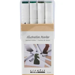 Creativ Company Twin Markers - Natur, 12 stk