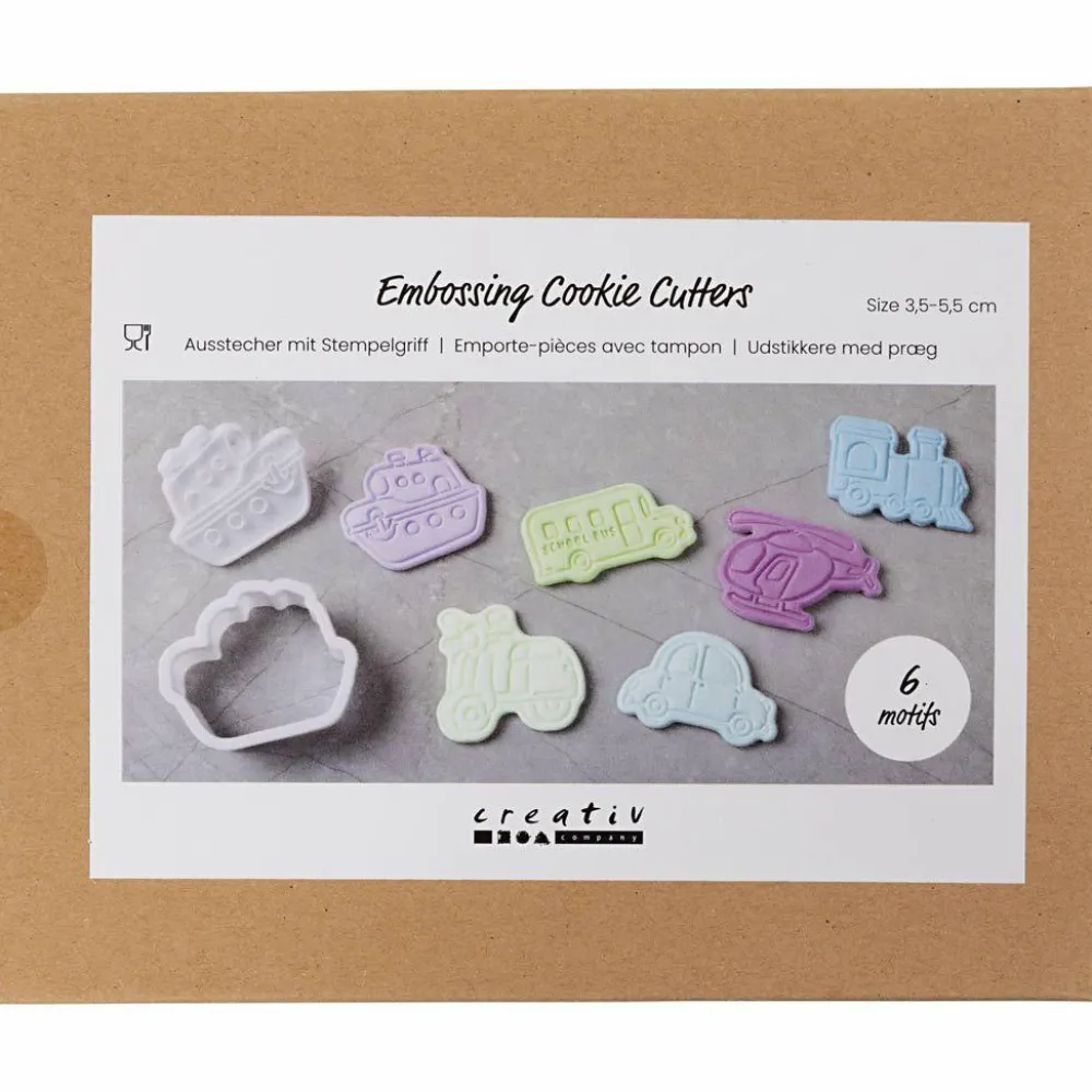 Clearance Creativ Company Udstiksforme m. prægning - Transport, 6 stk