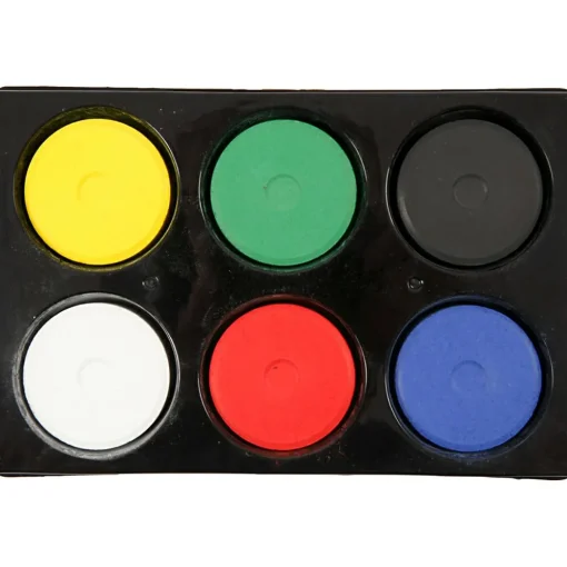 New Creativ Company Vandfarver Ø5,7 cm - Basisfarver, 6 stk