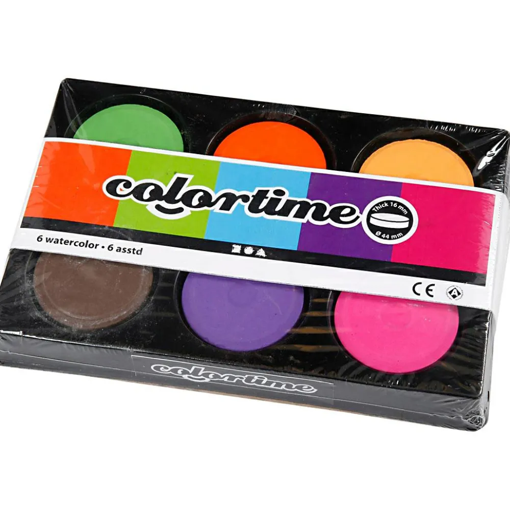 Creativ Company Vandfarver Ø5,7 cm - Kulørt, 6 stk