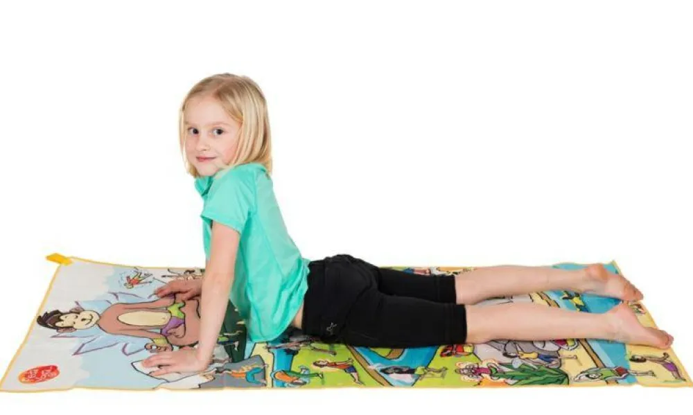 Clearance Yogaunderlag til børn - Inkl. 36 yogastillinger